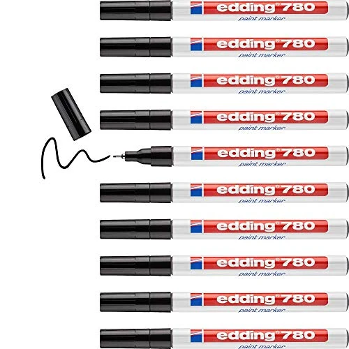 Oferta limitada: edding 780 marcador de tinta opaca - negro - 10 rotuladores - punta redonda 0,8 mm - para metal, vidrio, piedras o plástico - resistente al calor, permanente, no mancha, impermeable de 35.82 € a 35.82 € (ahorro 0.00%)