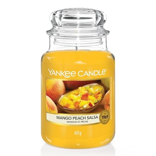 Begrenztes Angebot: Yankee Candle Duftkerze im Glas (groß) | Mango Peach Salsa | Brenndauer bis zu 150 Stunden | Perfekte Geschenke für Frauen von 35.07 EUR auf 19.99 EUR (Rabatt 43%)