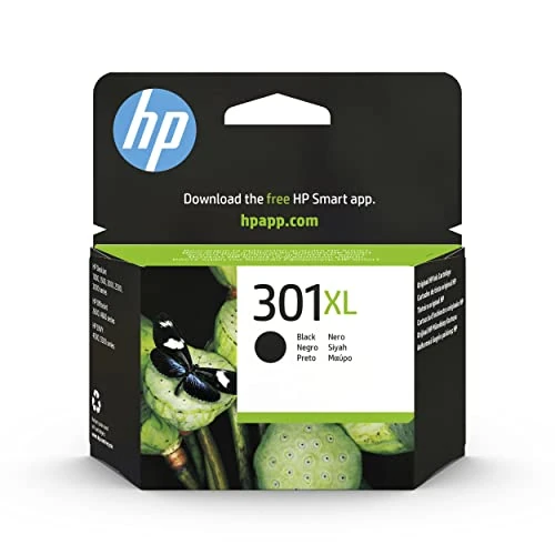 HP 301XL Nero, CH563EE, Cartuccia Originale HP da 480 Pagine, Compatibile con Stampanti HP DeskJet 1050, 2540 e 3050, OfficeJet 2620, 4630, Envy 4500 e 5530