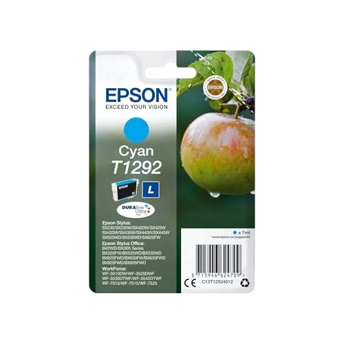 Offre limitée : Epson T1292 Cyan Apple Genuine DURABrite Ultra Ink Cartridge de 18.99 € à 16.99 € (11% de remise)