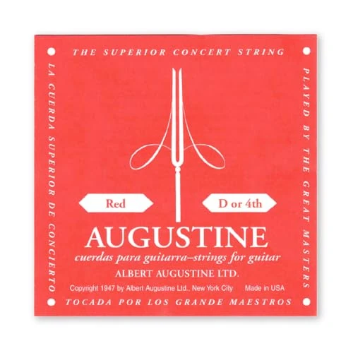 Augustine 650424 ""Red Label Single D4"" Bass String for Classic Guitar", AURE4
