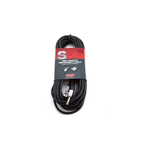 Offerta a tempo: Stagg SGC10PL DL Cavo Pro-Serie Deluxe per Strumenti Musicali da Jack Angolo - Deluxe, 6,3 mm a Jack 6,3 mm, con Connettore Angolare, 10m, Nero - 0.00% da 15.60 € a 15.60 €