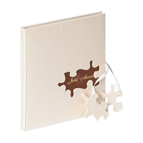 Oferta limitada: walther design Libro de visitas lino blanco con recorte y relieve, puzzle de boda GB-173 de 41.95 € a 22.18 € (ahorro 47%)