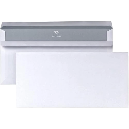 Bong Posthorn 1220153 Windowless Envelope DL Self-Adhesive 75 g/m² with Inner Print Set of 1000 White