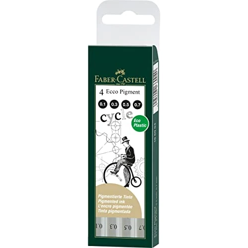 Oferta ograniczona: Faber-Castell 166004 - Pióro z tuszem ECCO-PIGMENT, wodoodporne, zestaw 4 piór 0,1 mm, 3 mm, 5 mm, 7 mm, czarne z 31.80 PLN na 31.80 PLN (zniżka 0%)