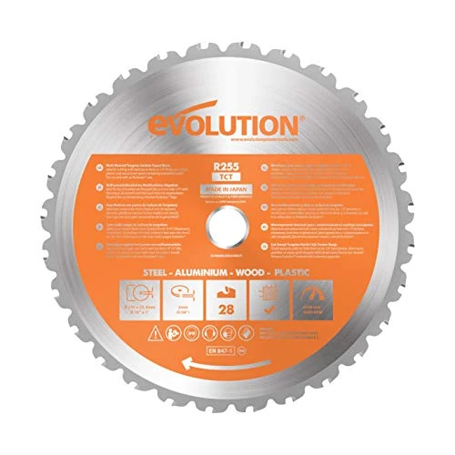 Oferta limitada: Evolution Power Tools - R255TCT Hoja de sierra multiuso con punta de acero de carburo RAGE, Corta acero dulce, aluminio, plástico, incluso madera con clavos incrustados, 255 mm de 60.96 € a 60.96 € (ahorro 0.00%)