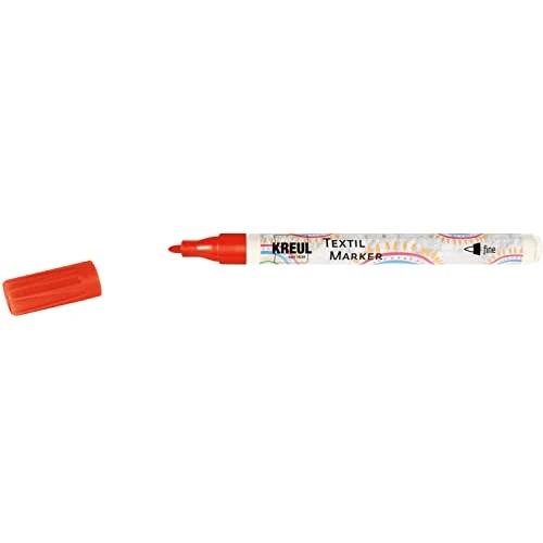 Offerta a tempo: KREUL 90662 - Pennarello tessile fine, rosso, larghezza linea circa 1-2 mm, pennarello per tessuti leggeri e tessuti, lavabile dopo il fissaggio - 43% da 5.74 € a 3.28 €