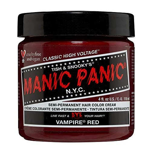 Manic Panic Vampire Red Classic Creme, coloración semipermanente para el cabello vegana y libre de crueldad animal, 118 ml