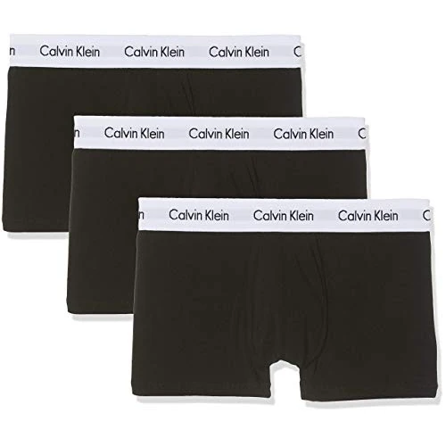 Calvin Klein Men’s 3 Pack Low Rise Trunks, Black (Black), XL
