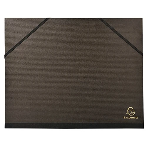 Limited-time offer: Exacompta - Ref 547100E - Kraft Portfolio with Elastic Strap - 260 x 330mm in Size, Suitable for A4 Documents, Elastic Strap Closures, Laminated Cardboard - Black from 15.98 £ to 8.23 £ (save 48.5%)