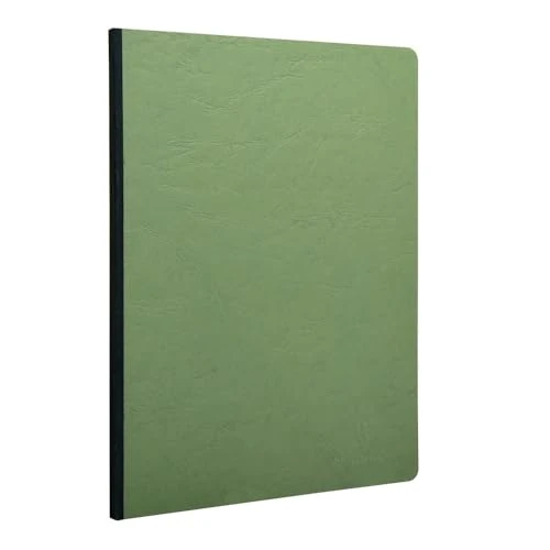 Offerta a tempo: Clairefontaine 791423C collezione Age Bag taccuino cucito con dorso in tela verde - A4 21x29,7 cm - 192 pagine a quadretti piccoli - Carta Bianca 90 g - Copertina in carta Lustrée a grana grossa effetto cuoio - 41% da 18.22 € a 10.73 €