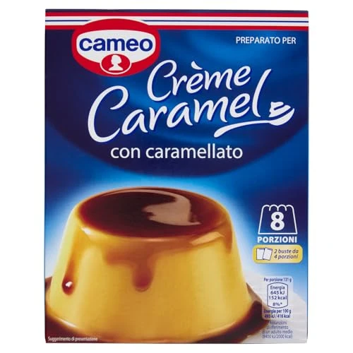 Cameo Preparato per Crème Caramel con Caramellato, Dessert Facile da Preparare, Contiene 2 Buste di Preparato per Dessert e 2 Buste di Caramellato, 8 Porzioni, 200 g Complessivi