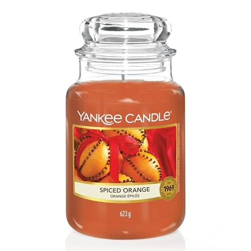 Yankee Candle bougie jarre parfumée | grande taille | Orange épicée | jusqu’à 150 heures de combustion