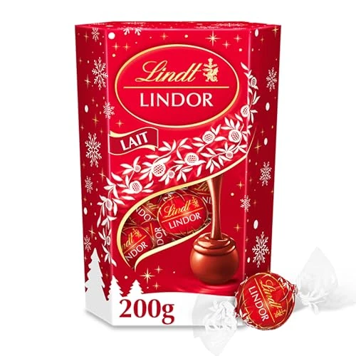 Offre limitée : Lindt - Cornet LINDOR - Chocolat au Lait - Cœur fondant - Idéal pour Noël, 200g de 7.19 € à 7.19 € (0.00% de remise)