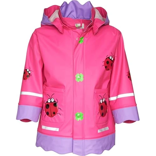 Playshoes Vêtements de pluie À capuche Manches longues Fille - Rouge - Pink (900 original ) - FR : 10 ans (Taille fabricant : 140)