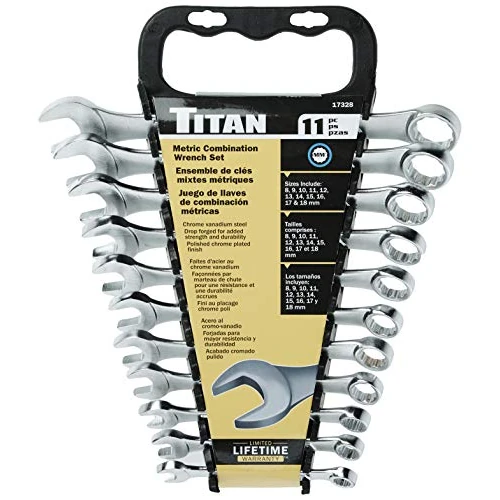 Titan - Juego de Llaves combinadas métricas de 11 Piezas (17328)