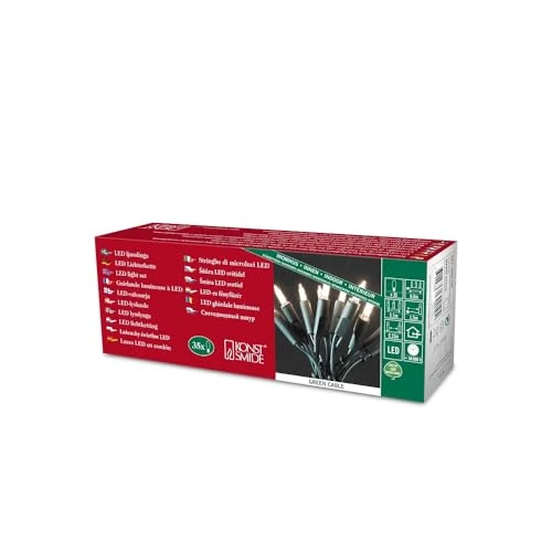 Offerta a tempo: Konstsmide 6302-100 Mini catena luminosa a LED, 35 diodi a luce bianca calda, design retro, 230 V, 2,66 W, per interni, cavo verde - 0.00% da 21.98 € a 21.98 €