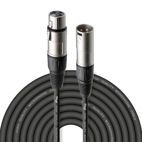 Stagg SMC15 - Cable de micrófono (conector XLR a conector XLR, 15 m), Negro