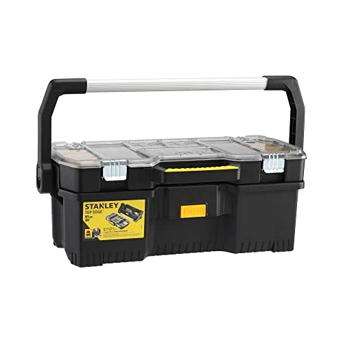 Limited-time offer: STANLEY Toolbox Tote with Portable Organiser for Tools and Small Parts, Heavy Duty Metal Latch, Removable Dividers, 24 inch, 1-97-514 from 61.45 GBP to 57.95 GBP (save 6%)