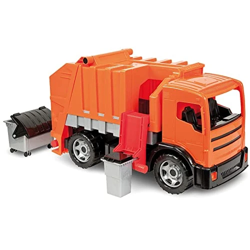 Zeitlich begrenztes Angebot: Lena 02166 Starke Riesen Müllwagen, Giga Trucks Müllfahrzeug ca. 72 cm, robuster Müll LKW mit 2 Achsen, Müllauto Funktion und 2 Mülltonnen, XXL Spielfahrzeug für Kinder ab 3 Jahre, Orange von 43.99 € auf 43.99 € (0.00% Rabatt)