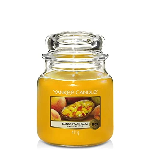 Limitiertes Angebot: Yankee Candle Duftkerze im Glas (Mittelgroße im Glas) | Mango Peach Salsa | Brenndauer bis zu 75 Stunden von 25.20 EUR auf 15.99 EUR (Spare 37%)