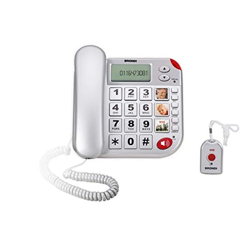 Brondi Super Bravo Plus Teléfono Fijo, Plata