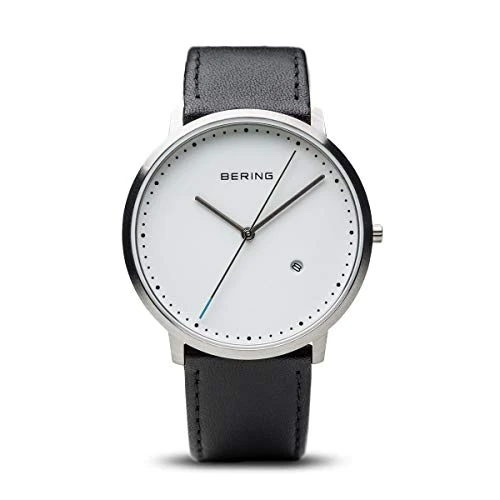 Oferta limitada: BERING 11139-404 Reloj de cuarzo unisex con caja de acero inoxidable plateado de 39 mm y esfera blanca, correa de piel de becerro, cristal de zafiro y resistencia al agua de 3 ATM de 78.10 € a 78.10 € (ahorro 0.00%)