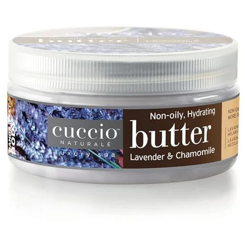 Cuccio Lavender & Chamomile Body Butter 8oz, Hydrating, Relaxing & Rejuvenating Body Cream for Soft, Smooth, Luxury Skin Experience