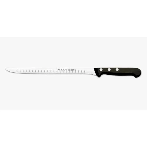 Offerta a tempo: Arcos Coltello da Prosciutto 24 cm in Acciaio Inossidabile, Lama Affilata per Taglio Preciso di Carne e Salumi, Manico Ergonomico in POM, Serie Universale, Colore Nero - 43% da 30.01 € a 17.16 €