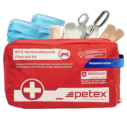 Offre limitée : Petex Voiture Trousse De Premiers Secours pour Auto Camions Moto DIN 13164 First Aid Kit 43930012 de 32.21 € à 32.21 € (0.00% de remise)