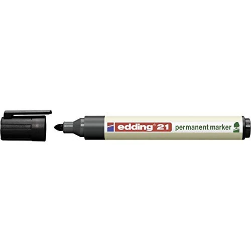 Edding Marcatore permanente 21 EcoLine, ricaricabile, 1.5 – 3 mm, Nero