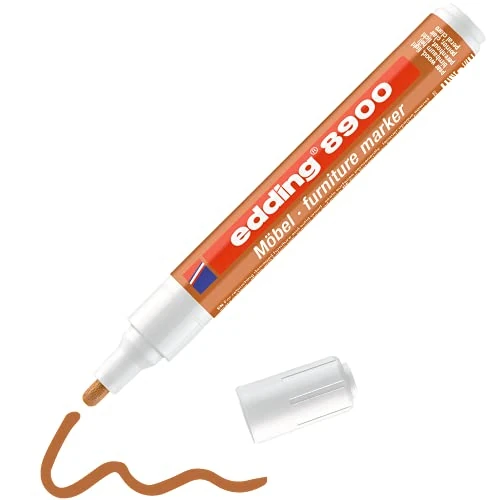 edding 8900 marcador para muebles - peral claro - punta redonda 1,5-2 mm - para cubrir rasguños y desperfectos en chapa, madera maciza, mesas y escritorios