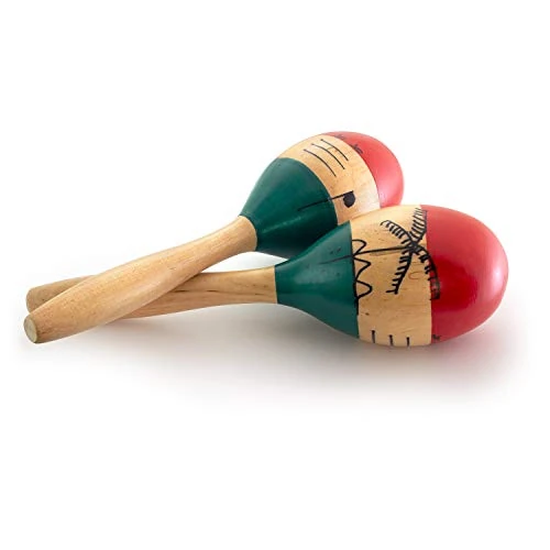 Offerta a tempo: World Rhythm MAR56-NT Maracas in Legno Naturale Dipinto a Mano - Coppia a Grandezza Naturale - 17% da 15.99 € a 13.23 €