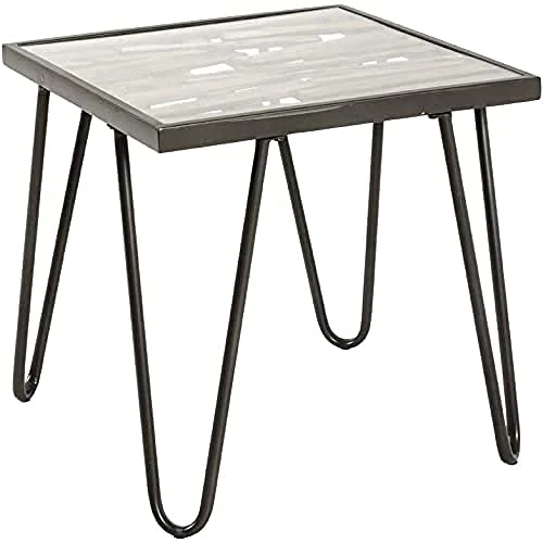 Oferta limitowana: HAKU Stolik boczny z litego drewna, antracytowo-naturalny, szer. 50 x gł. 50 x wys. 50 cm z 524.12 zł na 524.12 zł (oszczędź 0.00%)