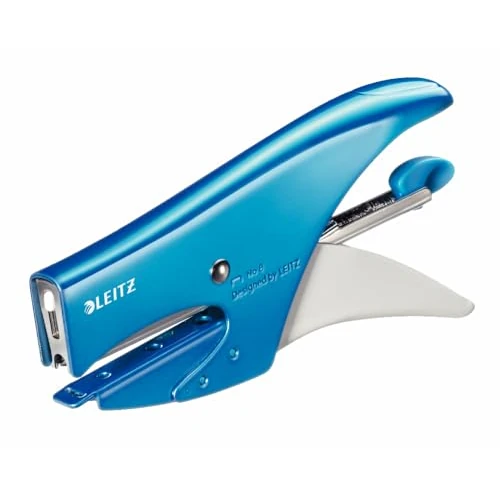 Leitz - Grapadora de mano, carga trasera, metal, color Blu metallizzato 15 fogli