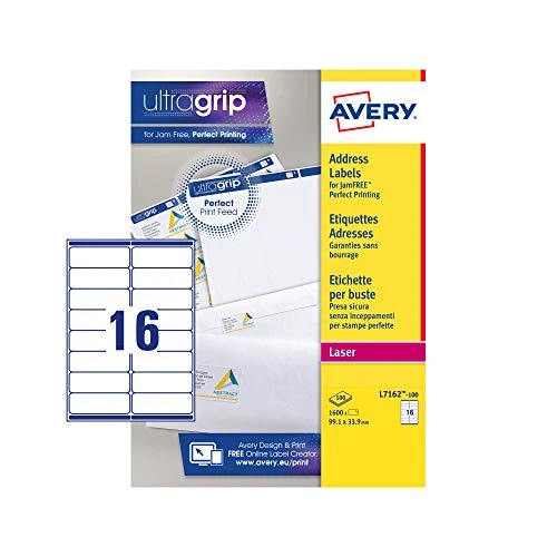 Limited offer: Avery 99.1 x 33.9 mm Laser Label Sheet (Box of 100) from 51.91 EUR to 13.16 EUR (save 75%)