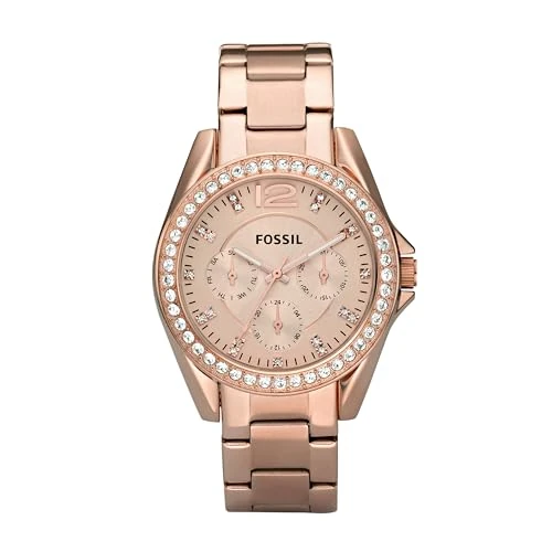 Offerta a tempo: Fossil Orologio Riley Ladies, movimento al quarzo multifunzione, cassa in acciaio inossidabile oro rosa da 38 mm e bracciale in acciaio inossidabile, ES2811 - 44% da 179.00 € a 100.49 €