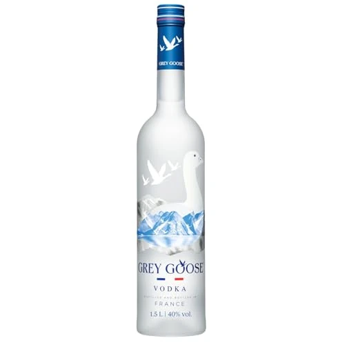 Offerta a tempo: GREY GOOSE Premium French Vodka, Vol. 40%, 150 cl / 1,5 l, pregiata vodka francese creata dal migliore grano monorigine francese e acqua sorgiva - 24% da 91.90 € a 69.64 €