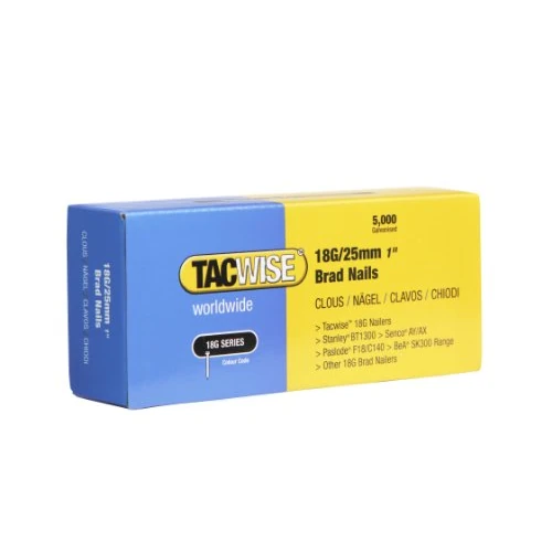 Tijdelijke aanbieding: Tacwise 0396 Verzinkte Bradnagels Type 18G / 25 mm, 5000 Stuks van 8.50 € naar 8.50 € (0.00% korting)