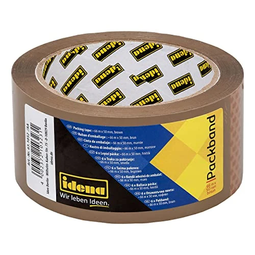 Tijdelijke aanbieding: Idena 631032 - Pakkettape bruin, 50 mm x 66 m, 1 rol geluidsarme verpakkingstape, ideaal voor verhuizen en verzenden van 49.51 € naar 9.99 € (79.82% korting)