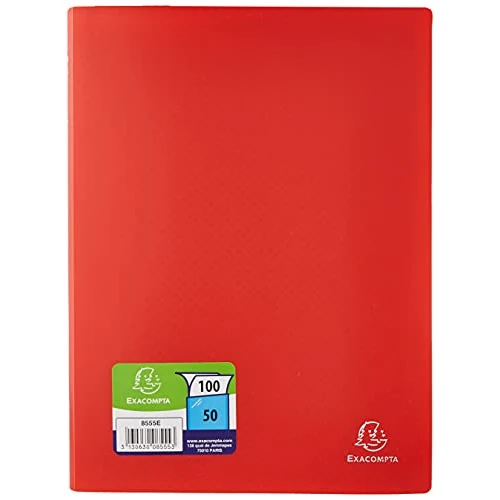 Offerta a tempo: Exacompta - Cod. 8855E - 1 portalistino OPAK - 50 buste antiriflesso goffrate - 100 facciate - per formato A4 - dimensioni 24X32cm - copertina flessibile in polipropilene - rosso - 58% da 8.53 € a 3.60 €