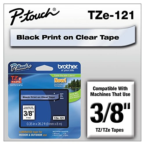 Offerta a tempo: Brother TZE121 Nastro Laminato, 9 mm, Nero/Trasparente - 15% da 16.43 € a 13.90 €