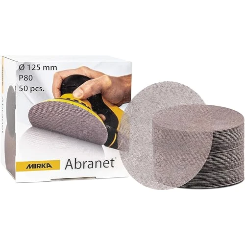 Offre limitée : Mirka Abranet Grille abrasive Ø 125mm autoagrippant/grain P80 / 50 pcs/Convient à toutes les ponceuses excentriques 125mm / Pour poncer le bois, le mastic, la peinture, le plastique de 34.68 € à 34.68 € (0.00% de remise)