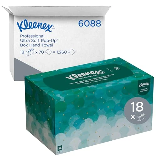 Limited offer: Kleenex Professional Ultra Soft Paper Hand Towels, Bulk (11268), Pop-Up Box, Absorbent, White (18 Boxes of 70 Sheets, 1,260 Sheet Total) from 64.98 EUR to 64.98 EUR (save 0%)