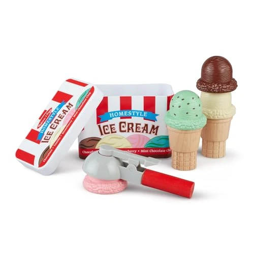 Offerta a tempo: Melissa & Doug Set Coni Gelato – Gioco Educativo in Legno per Bambini, Coni e Palline con Cucchiaio Magnetico, Gioco di Imitazione Montessori, Regalo per Bambini e Bambine, 3+ Anni - 20% da 18.86 € a 15.10 €