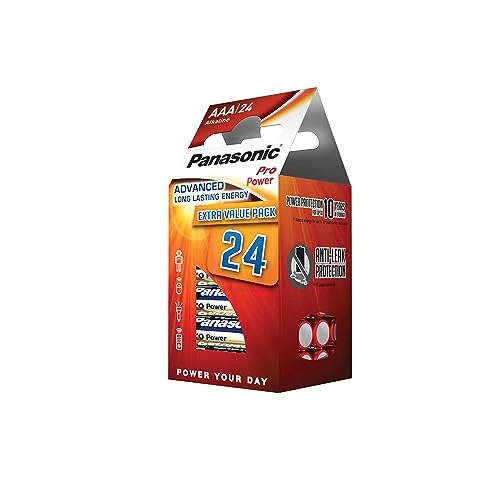 Panasonic Pro Power bateria alkaliczna, AAA Micro, 24 sztuki, długotrwała energia do urządzeń o średnim i wysokim zużyciu energii, alkaliczna