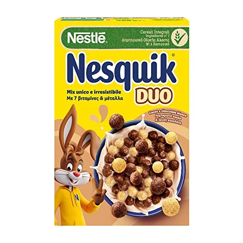 Offerta a tempo: NESQUIK Duo Palline con Cereali Integrali al Cacao e Cioccolato Bianco 325g - 48% da 4.38 € a 2.29 €