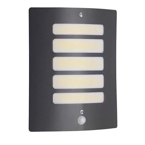 Offerta a tempo: Brillant Lampada da parete per esterni con rilevatore di movimento in antracite - lampada da esterno per il giardino o l'ingresso di casa - con attacco E27 - con protezione dagli spruzzi d'acqua IP44 - 22% da 52.99 € a 41.14 €