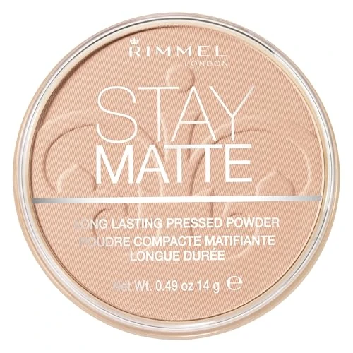 Rimmel London Cipria Compatta Stay Matte - Polvere Opacizzante a Lunga Tenuta per Pelli Grasse e Miste - Peach Glow - 14 g