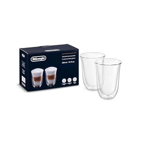 Offerta a tempo: De'Longhi Bicchieri Cappuccino, Tazze di Vetro per Latte Macchiato — 36% da 22,99 € a 14,72 €